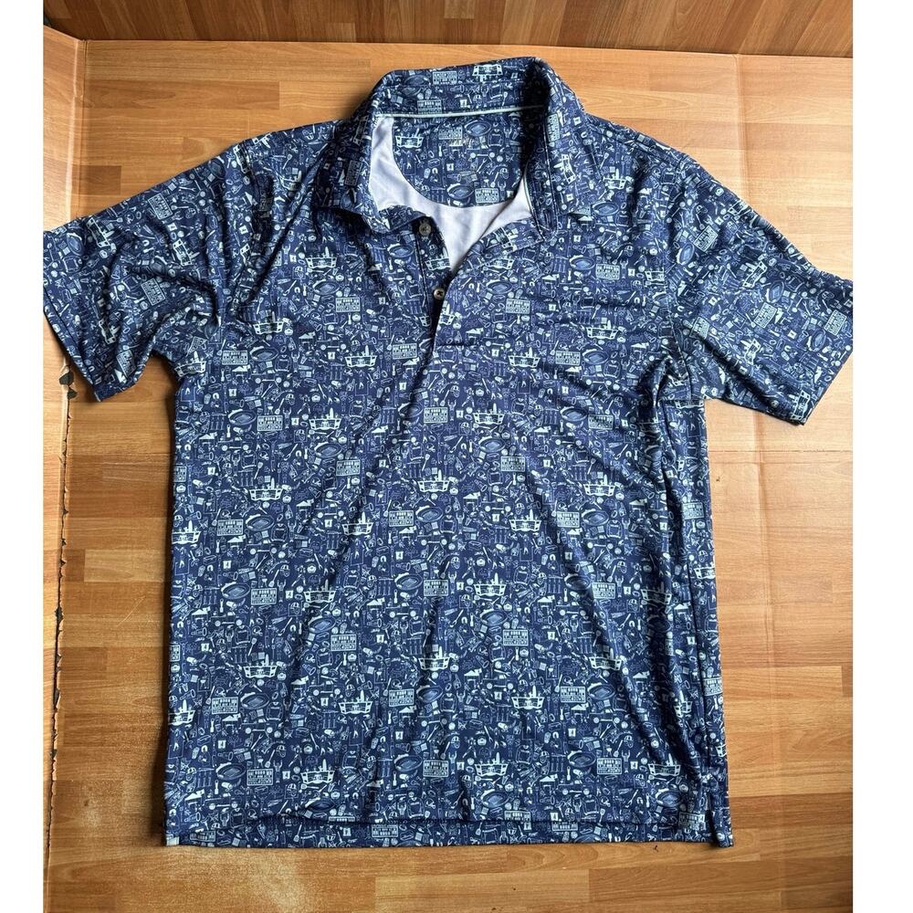 johnnie-O Tailgater 2.0 printed performance polo size 14 boys